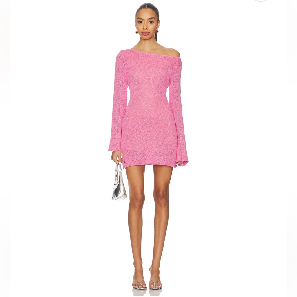 Off-Shoulder Pink Mini Dress